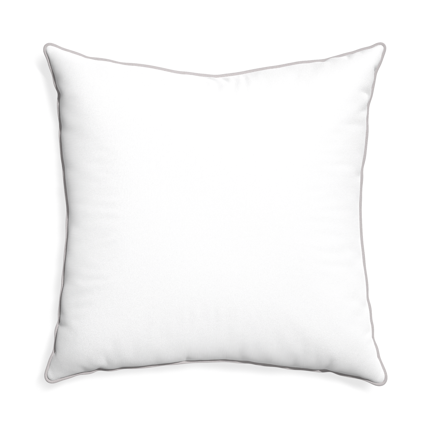 Euro-sham snow custom pillow with pebble piping on white background