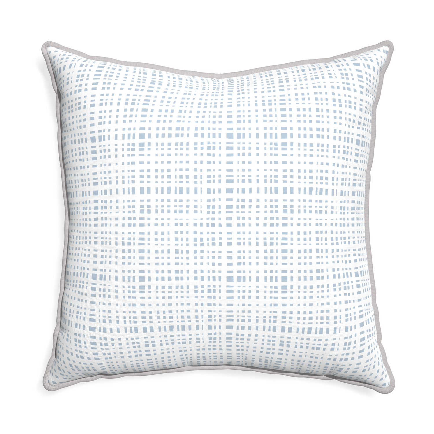 Euro-sham ginger sky custom pillow with pebble piping on white background