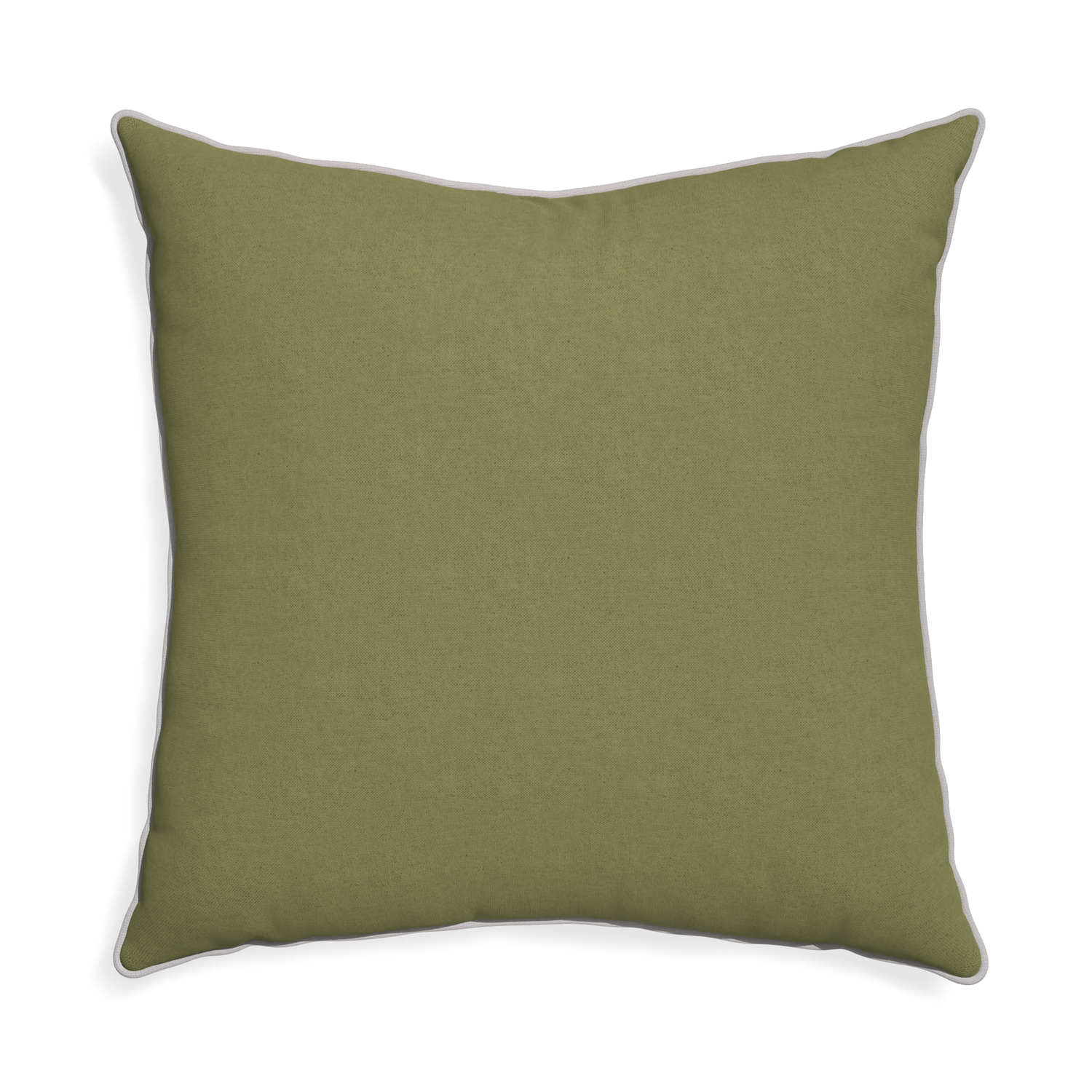 Euro-sham moss custom moss greenpillow with pebble piping on white background