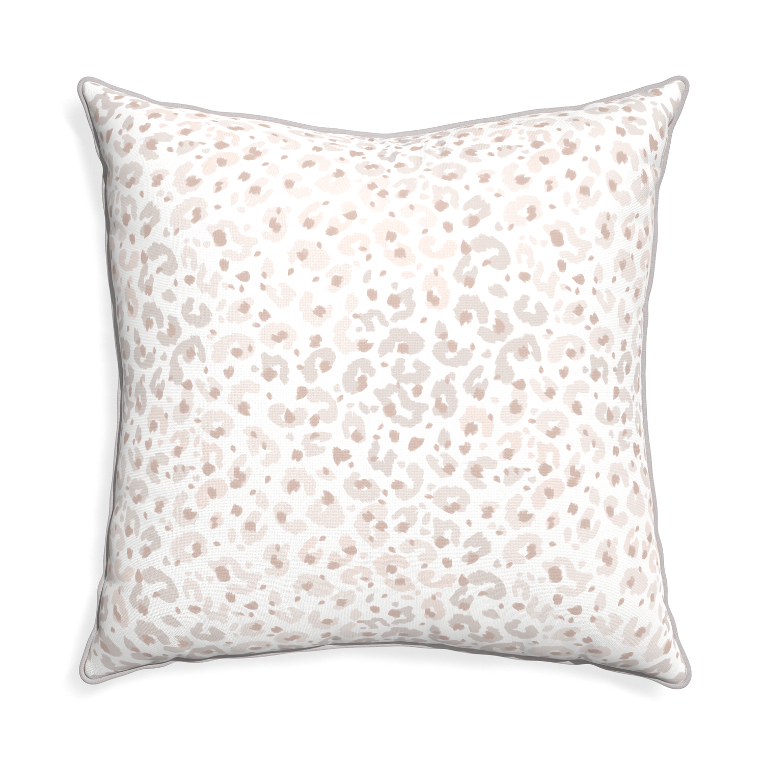 Euro-sham rosie custom pillow with pebble piping on white background