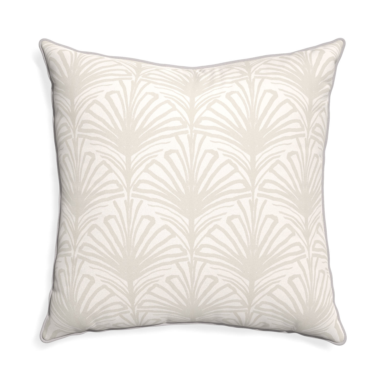 Euro-sham suzy sand custom pillow with pebble piping on white background