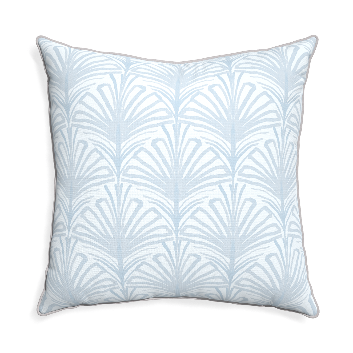 Euro-sham suzy sky custom pillow with pebble piping on white background