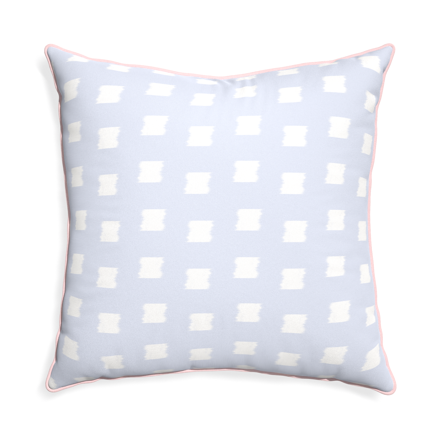 Euro-sham denton custom pillow with petal piping on white background