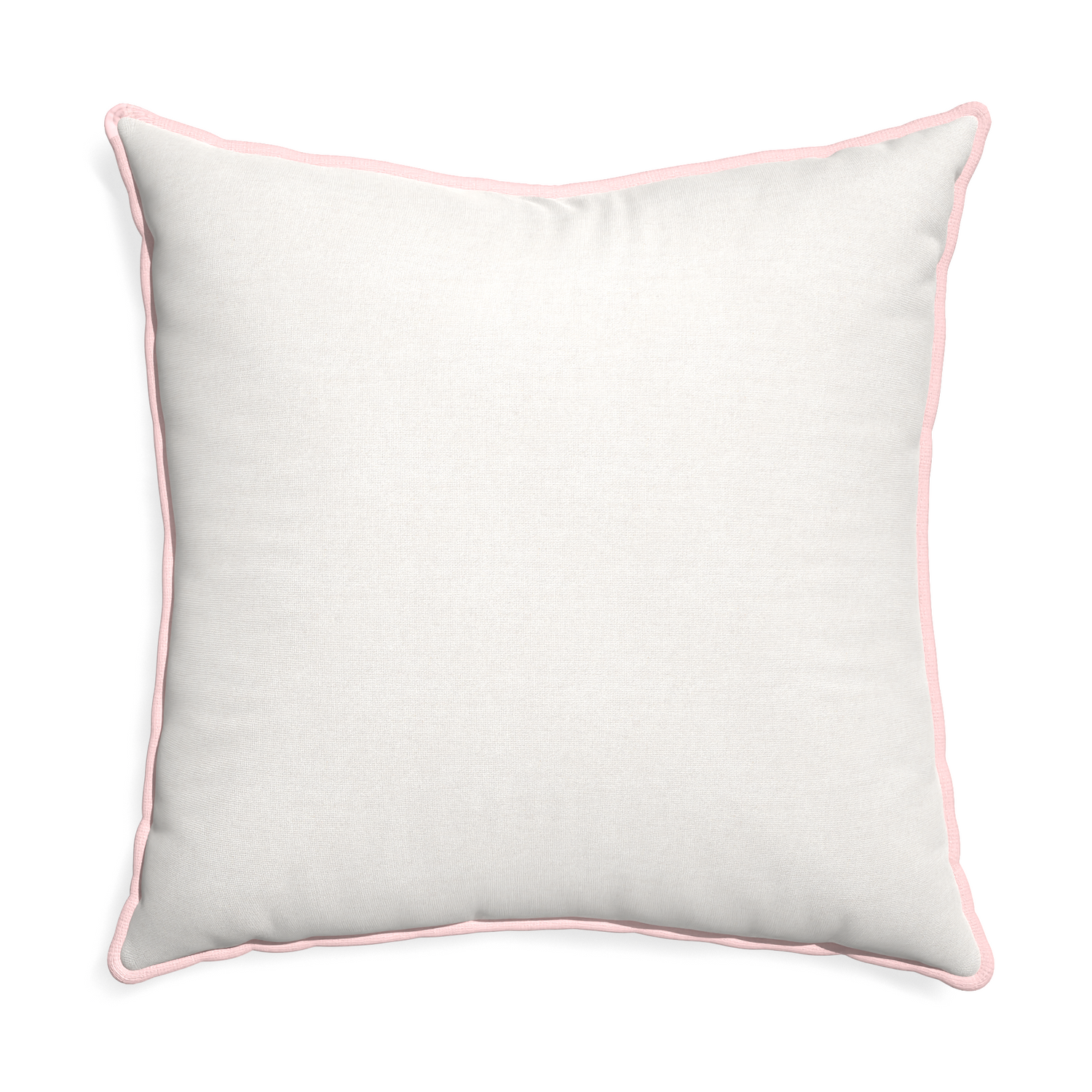 Euro-sham flour custom pillow with petal piping on white background