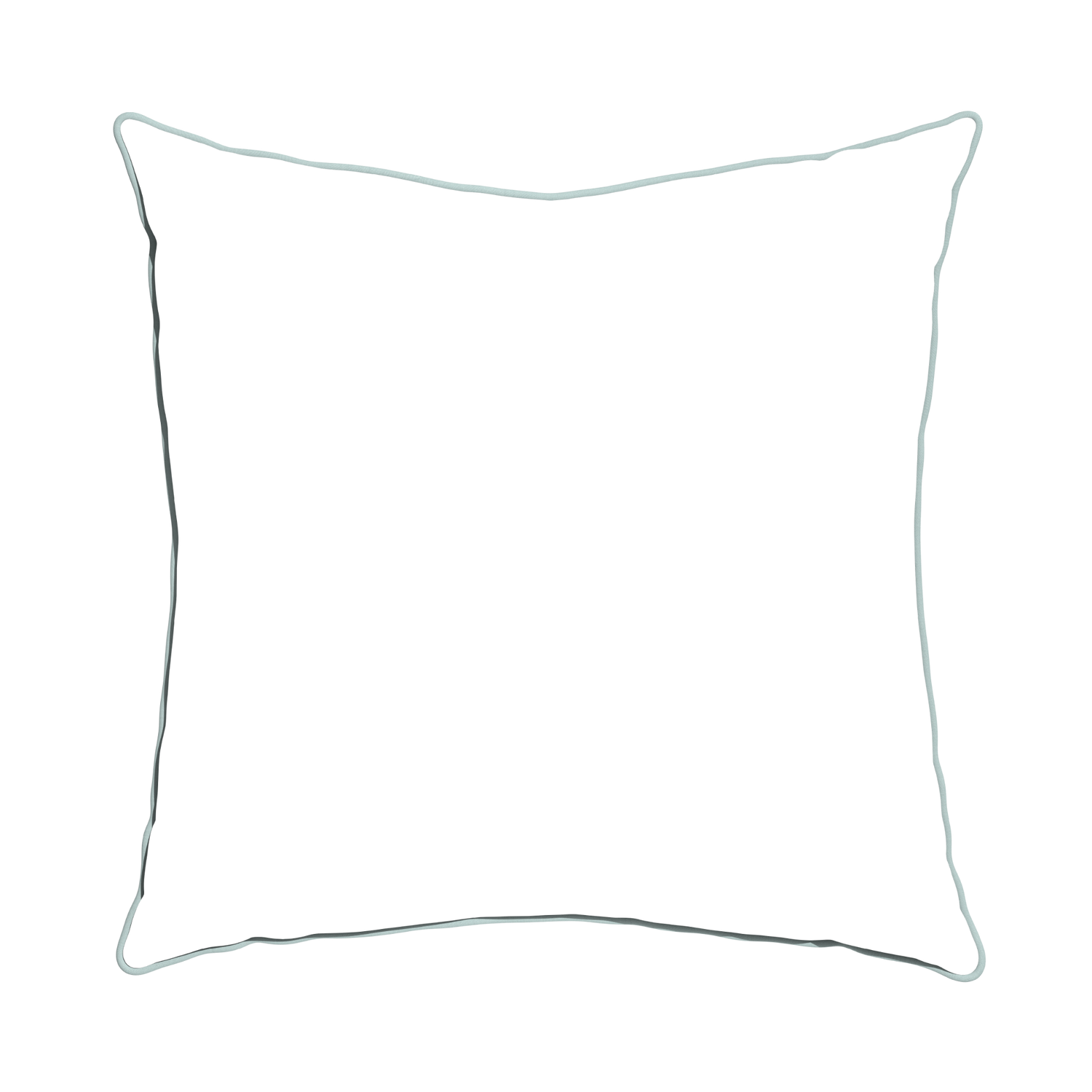 Euro-sham hayes sea salt custom blue geometric pillow with powder piping on white background