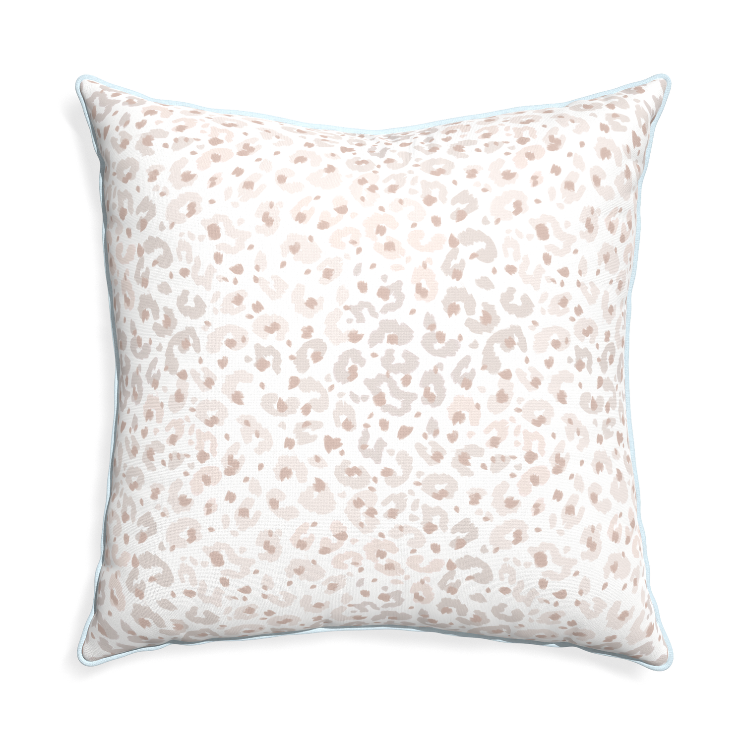 Euro-sham rosie custom pillow with powder piping on white background
