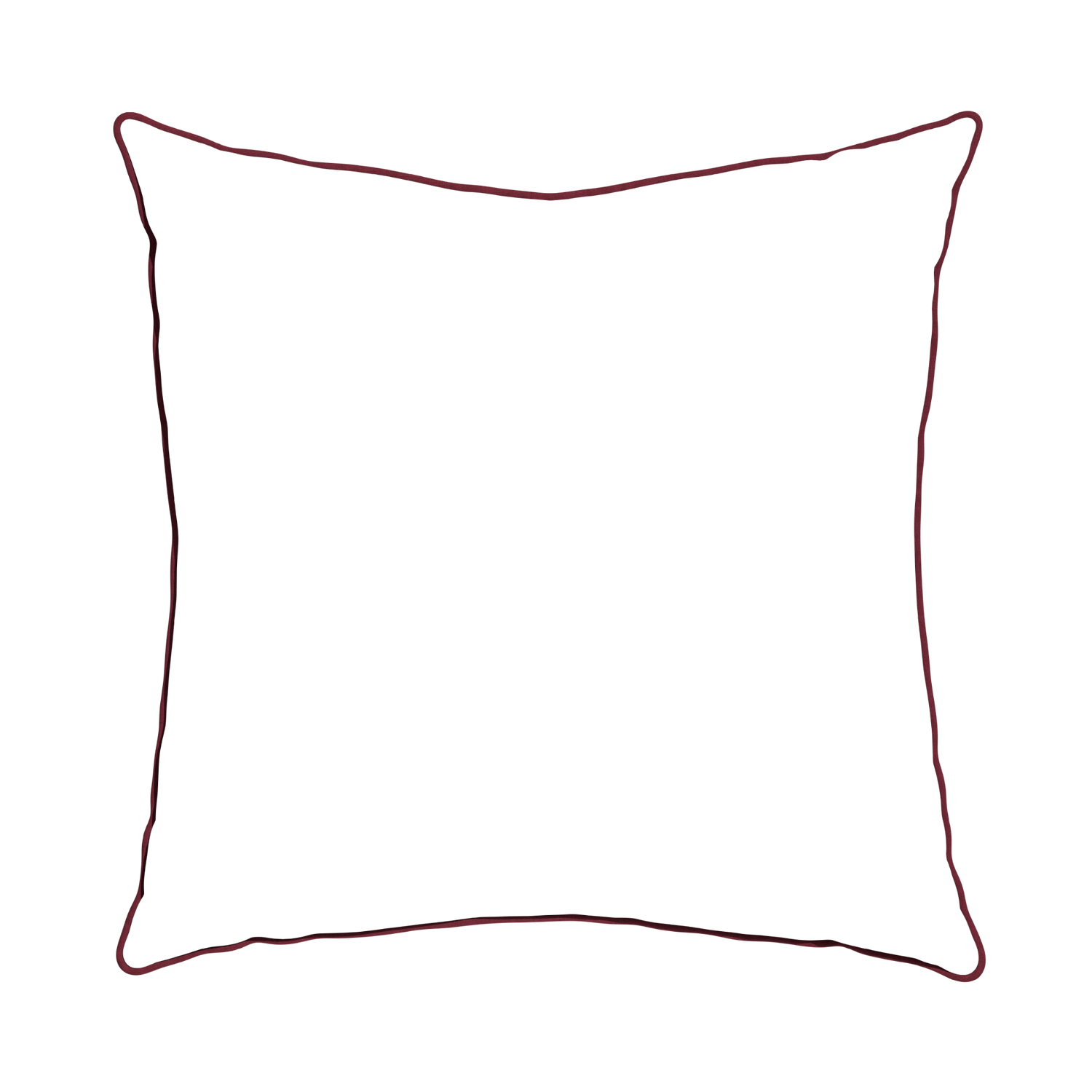 Euro-sham hayes coral custom coral geometricpillow with raspberry piping on white background