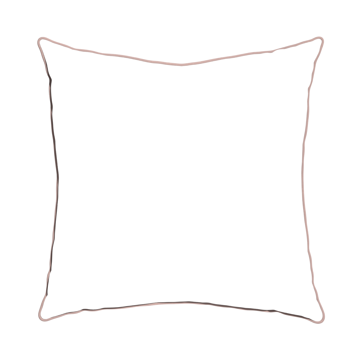 Euro-sham autumn velvet custom coralpillow with rose piping on white background