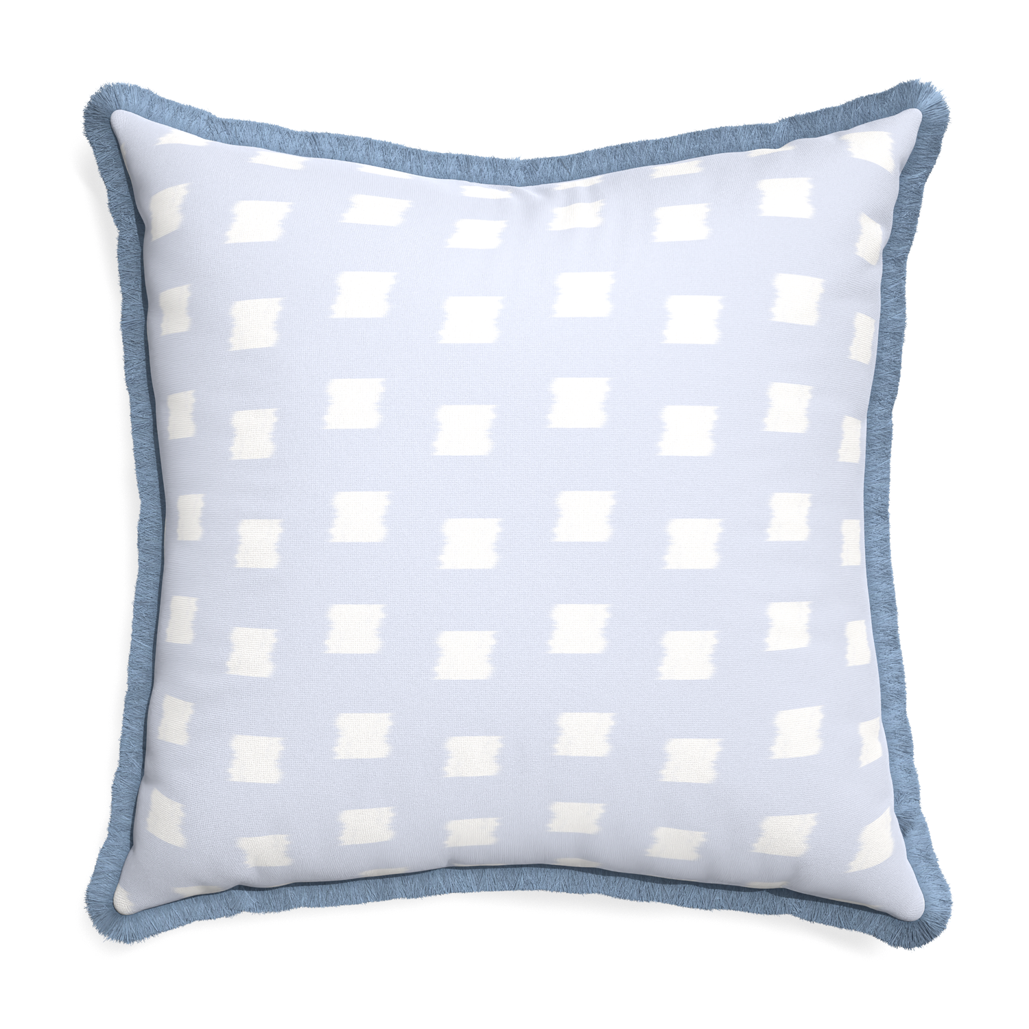 Euro-sham denton custom pillow with sky fringe on white background