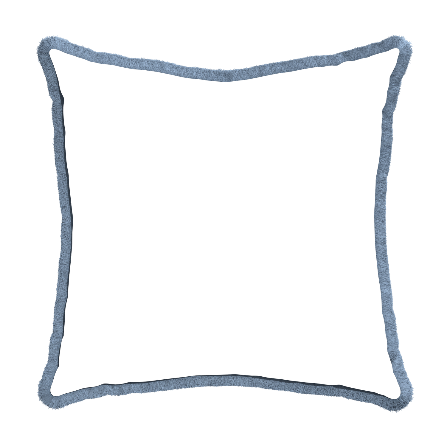 Euro-sham hayes sea salt custom blue geometric pillow with sky fringe on white background