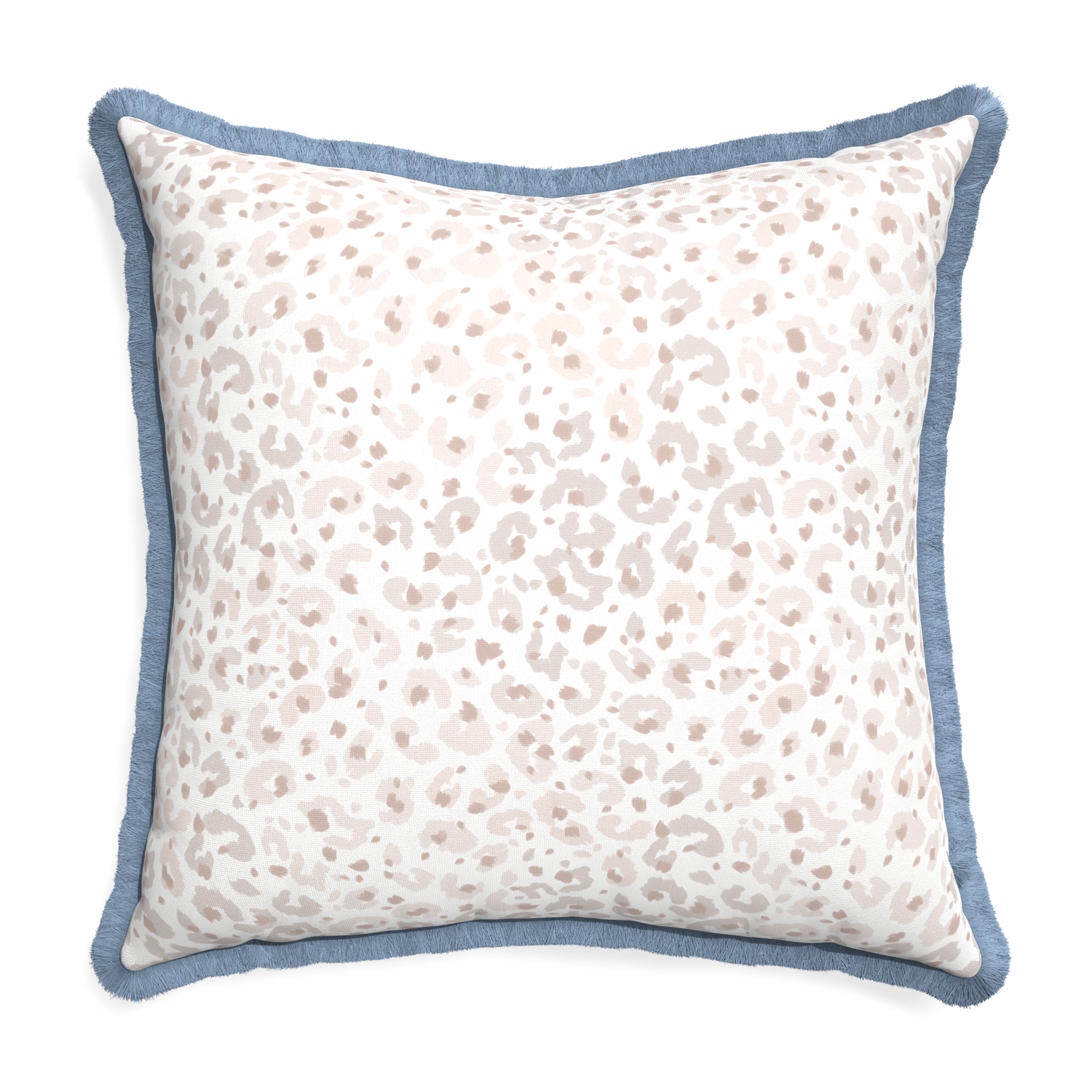 Euro-sham rosie custom pillow with sky fringe on white background