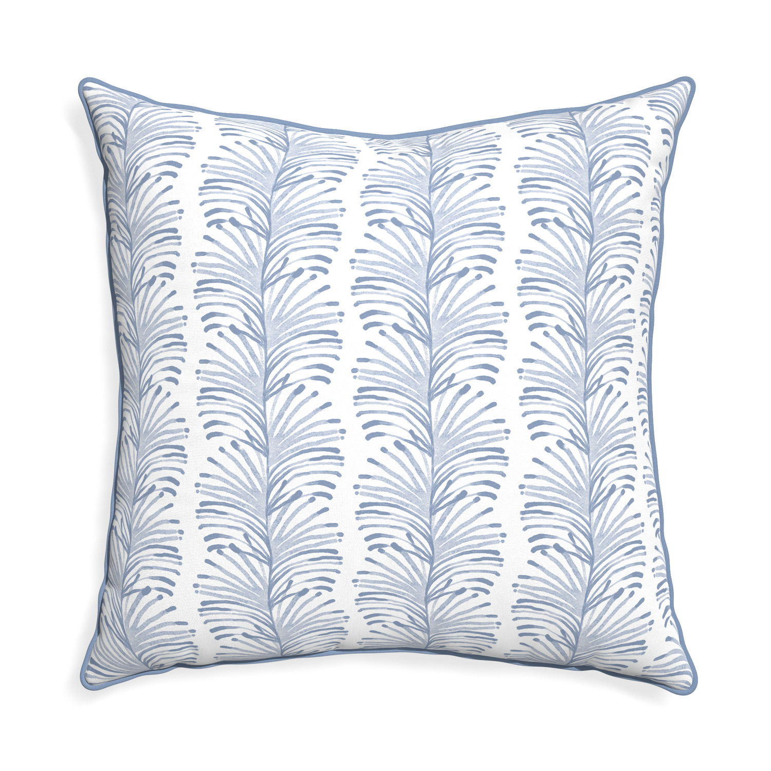 Euro-sham emma sky custom pillow with sky piping on white background