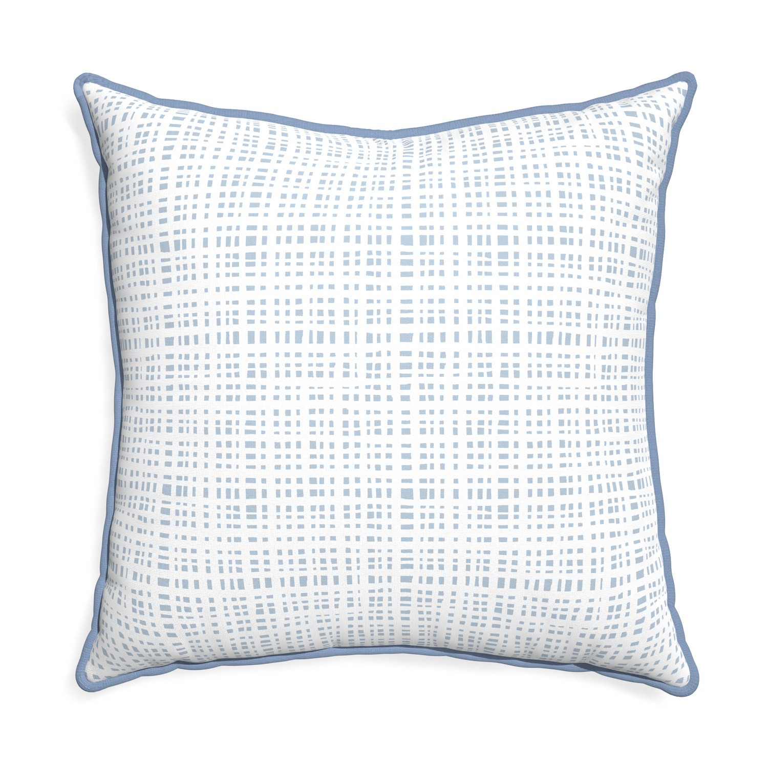Euro-sham ginger sky custom pillow with sky piping on white background