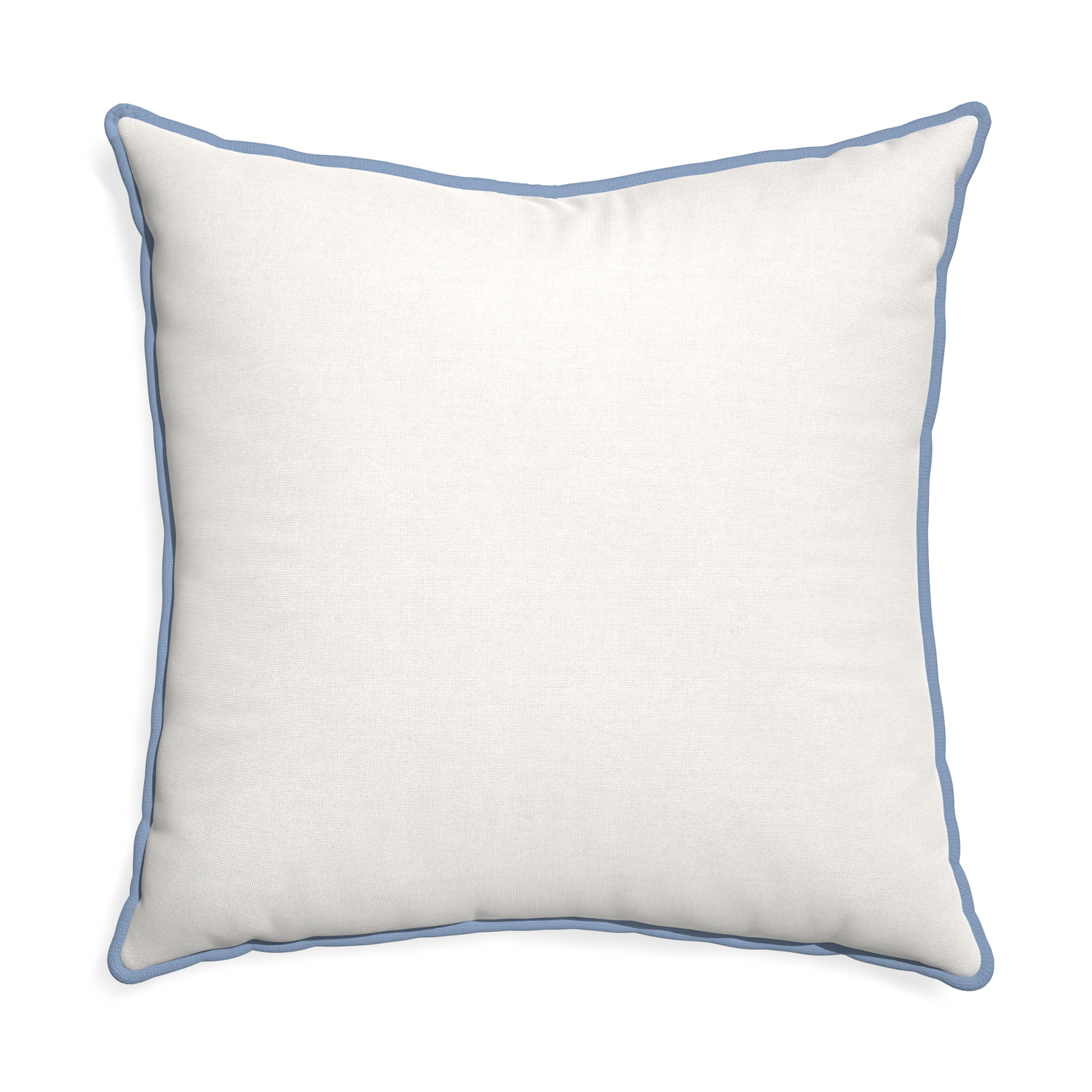 Euro-sham flour custom pillow with sky piping on white background