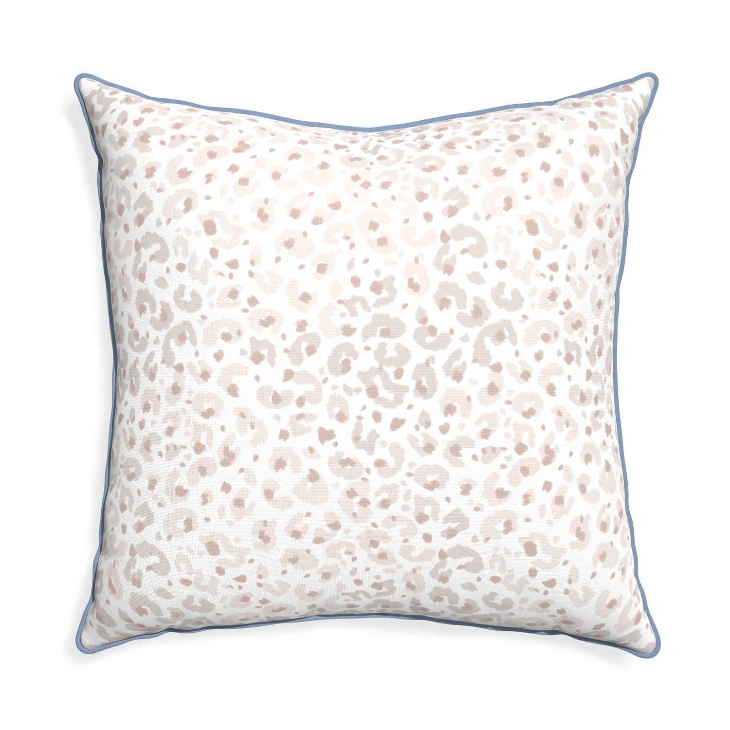 Euro-sham rosie custom pillow with sky piping on white background