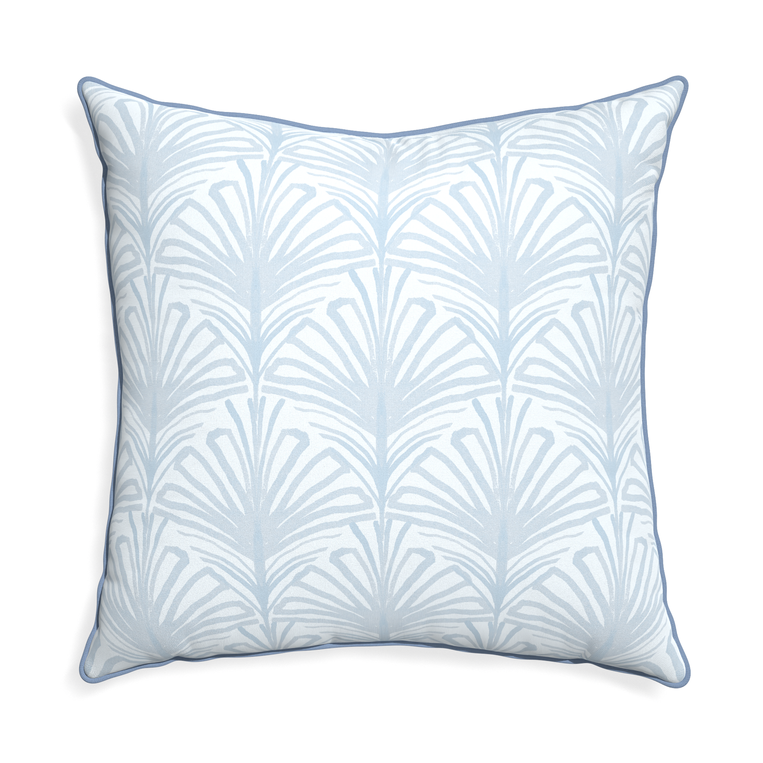 Euro-sham suzy sky custom pillow with sky piping on white background