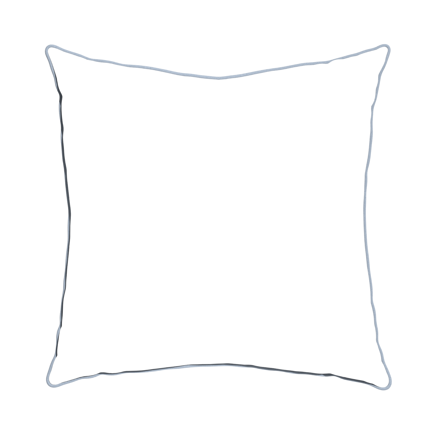 Euro-sham hayes sea salt custom blue geometric pillow with sky piping on white background