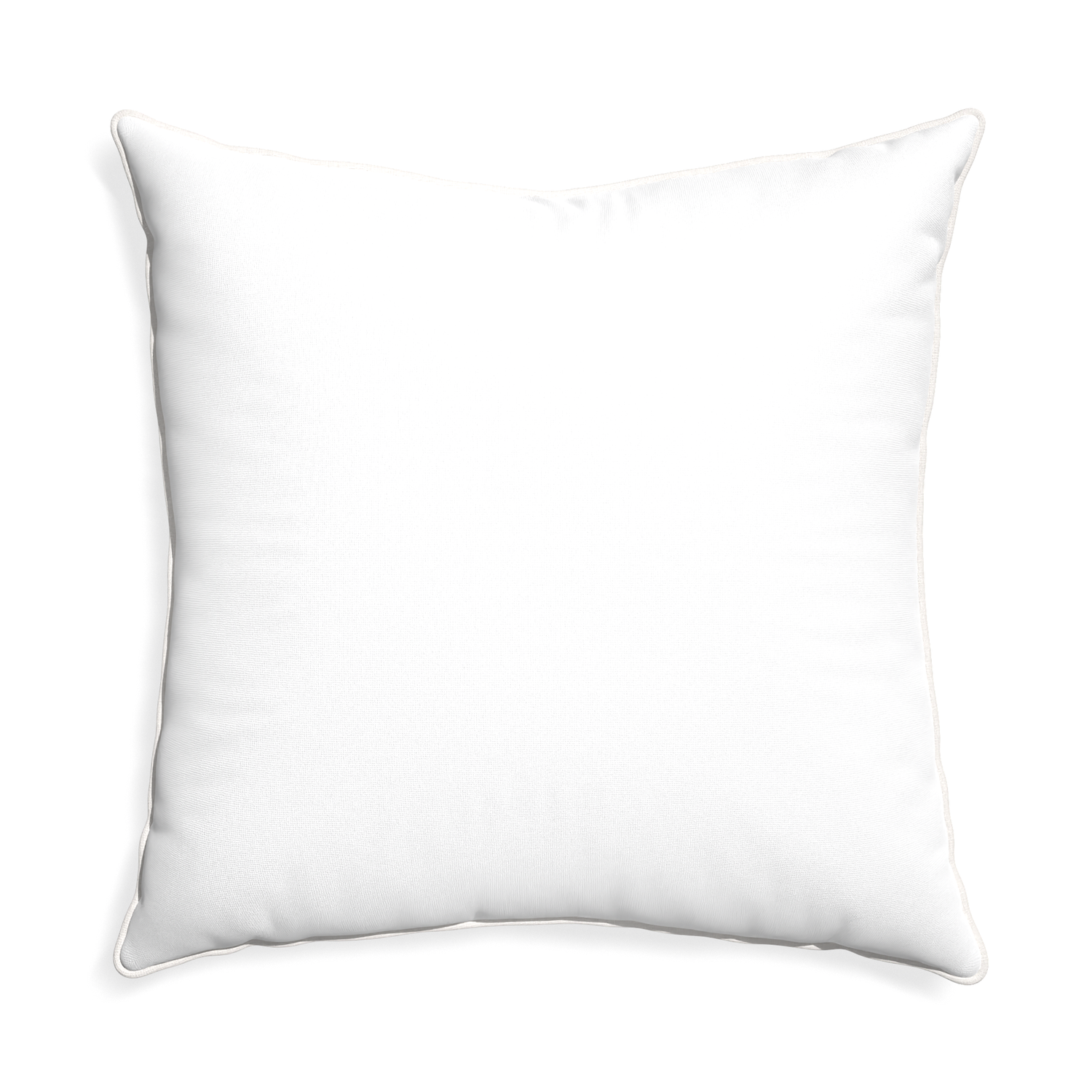 Euro-sham snow custom pillow with snow piping on white background