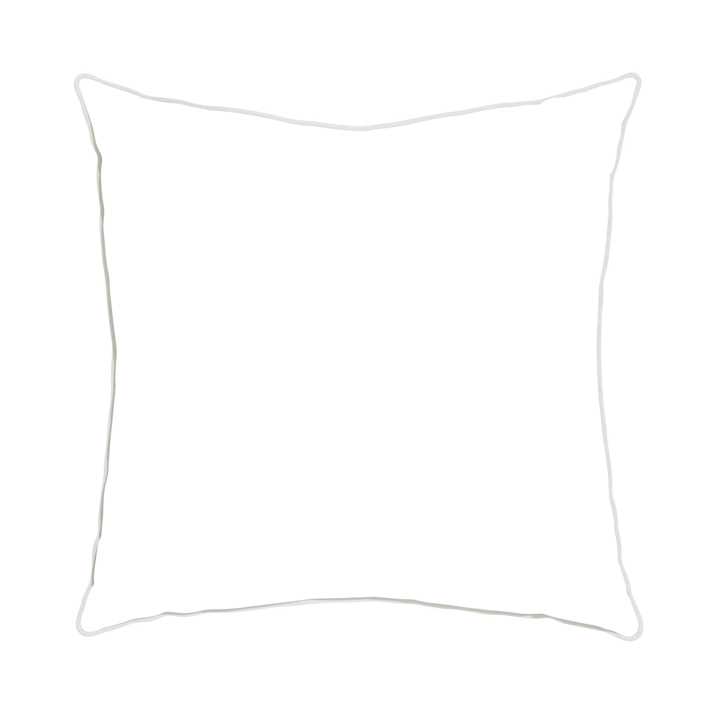 Euro-sham beatrice custom embroidered wavepillow with ivory piping on white background