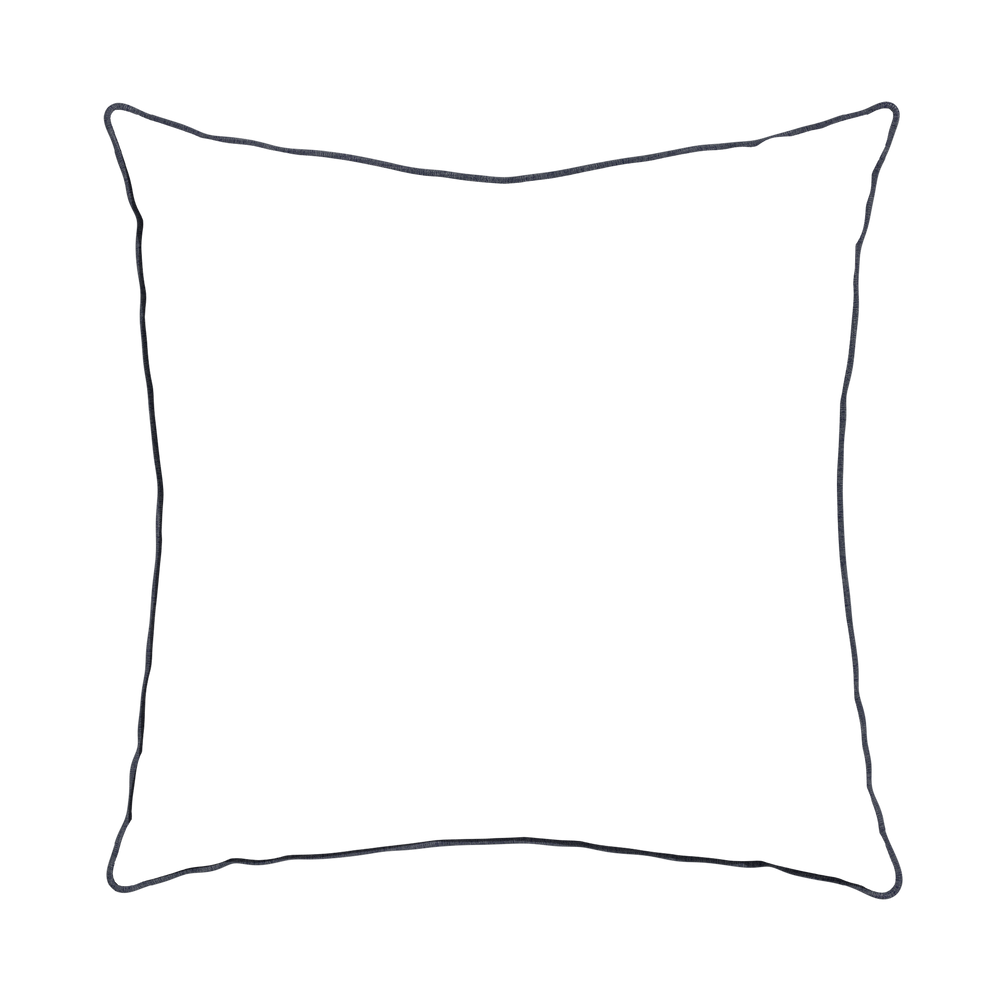 Euro-sham beatrice custom embroidered wavepillow with midnight piping on white background
