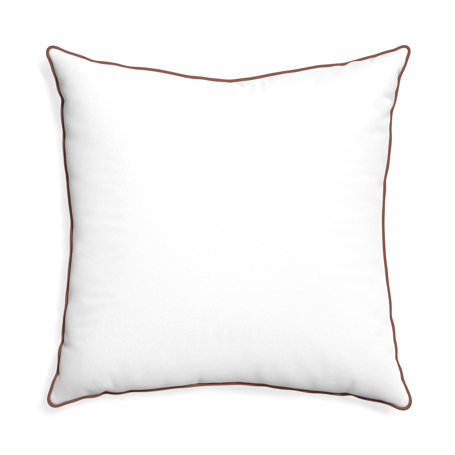 Euro-sham snow custom pillow with w piping on white background