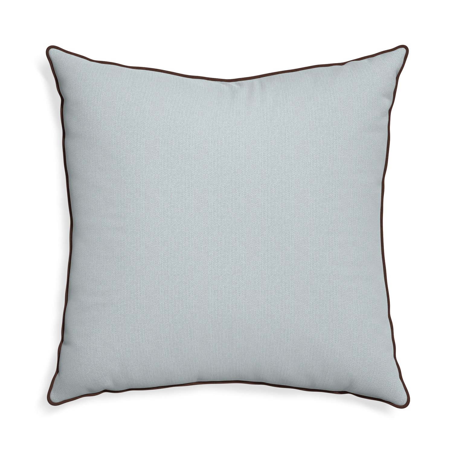 Euro-sham sea custom grey bluepillow with w piping on white background