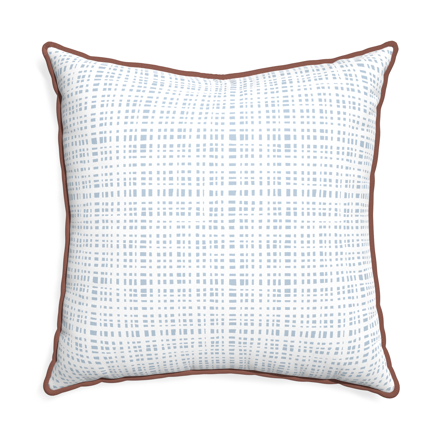 Euro-sham ginger sky custom pillow with w piping on white background