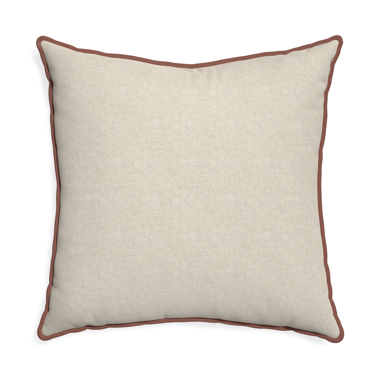Euro-sham oat custom pillow with w piping on white background