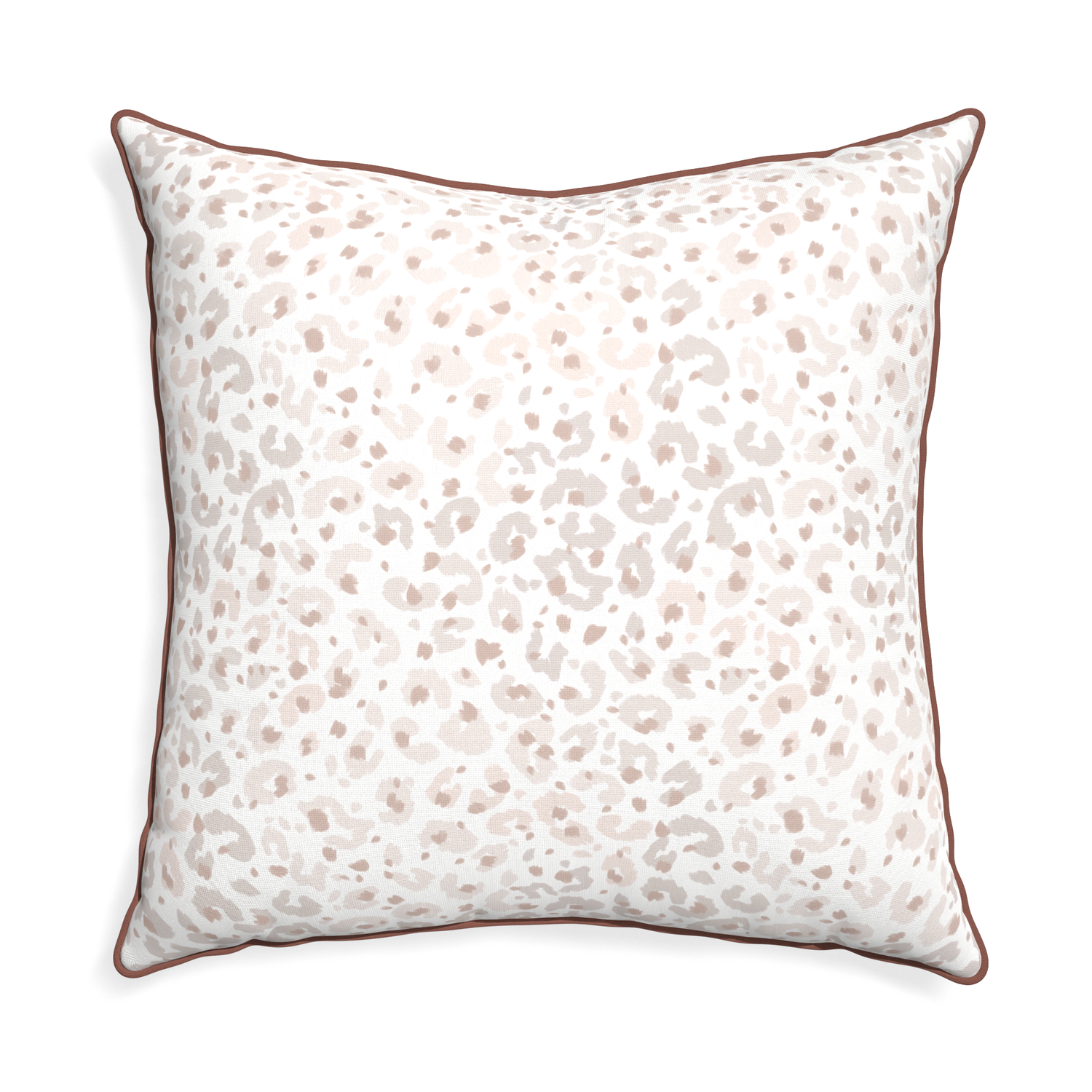 Euro-sham rosie custom pillow with w piping on white background
