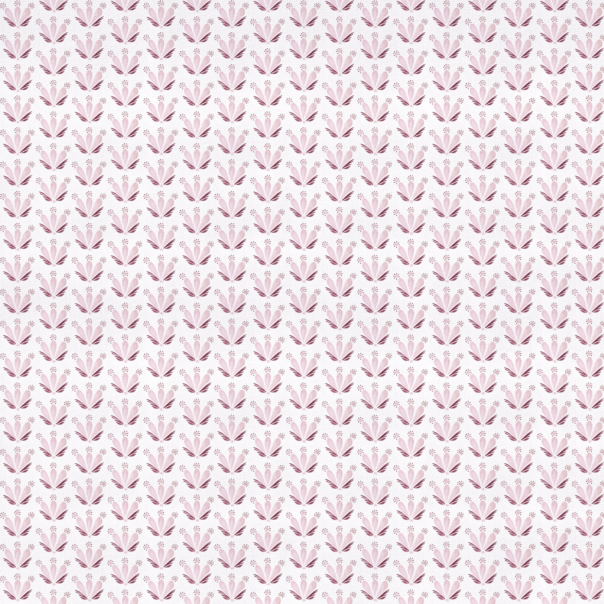 Pink & Burgundy Floral Drop Repeat Fabric Swatch | Pepper Home