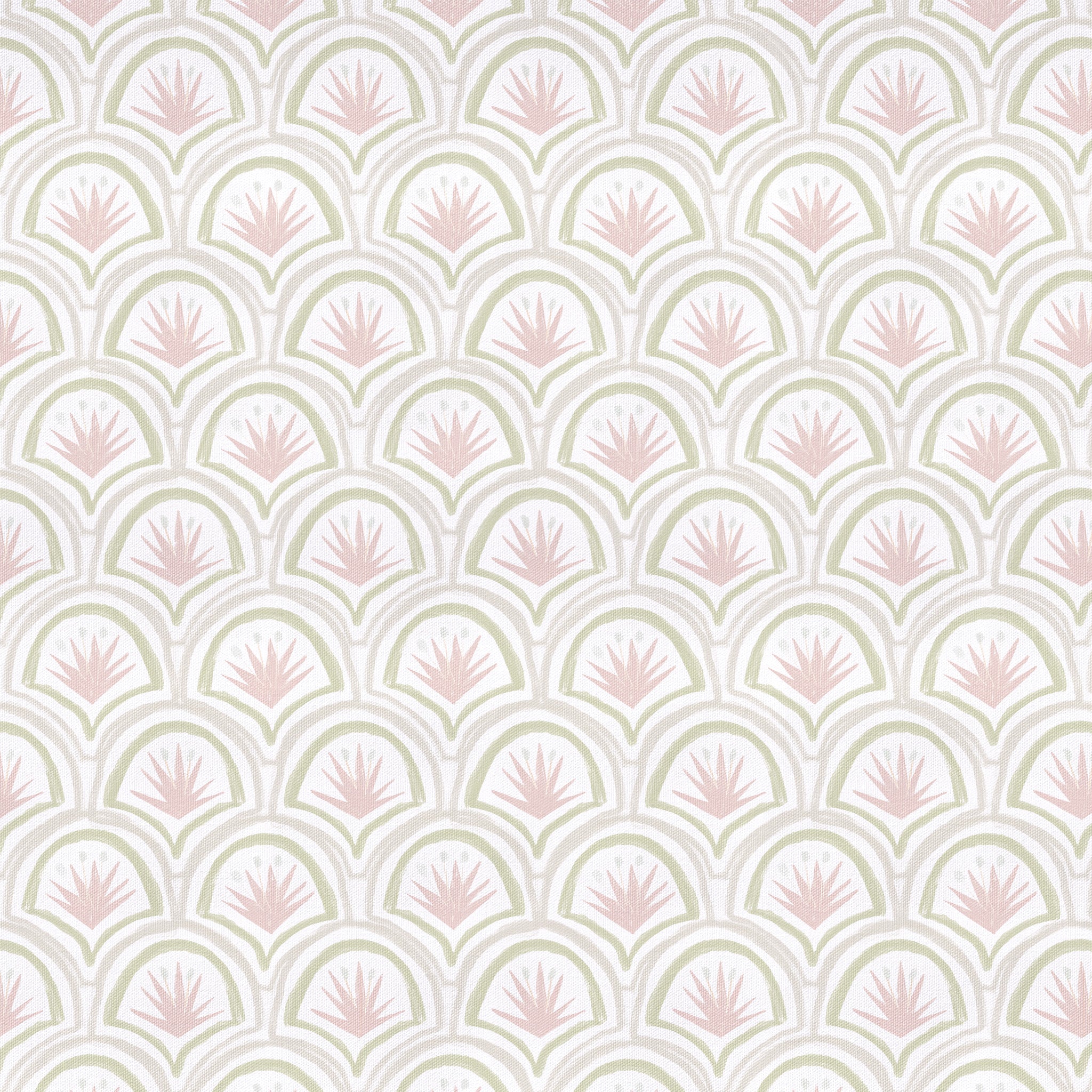 Pink Art Deco Palm Print