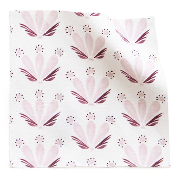 Pink & Burgundy Drop Repeat Floral Printed Cotton Swatch