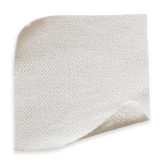 Ivory solid woven performance fabric swatch with subtle texture, made-to-order, short lead times, manufactured in the USA