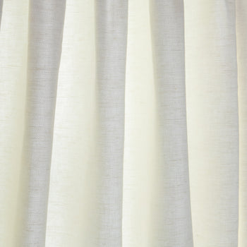 close up of Natural White Linen fabric curtain 