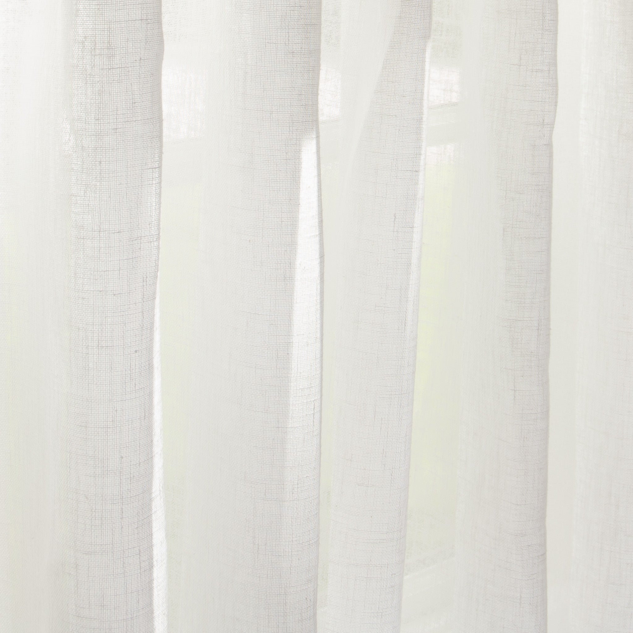 close up of Natural White Linen fabric curtain