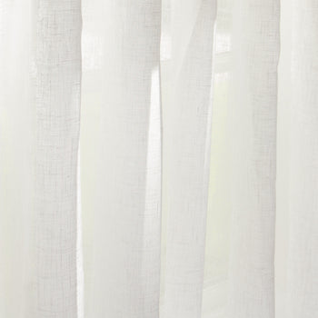 close up of Natural White Linen fabric curtain