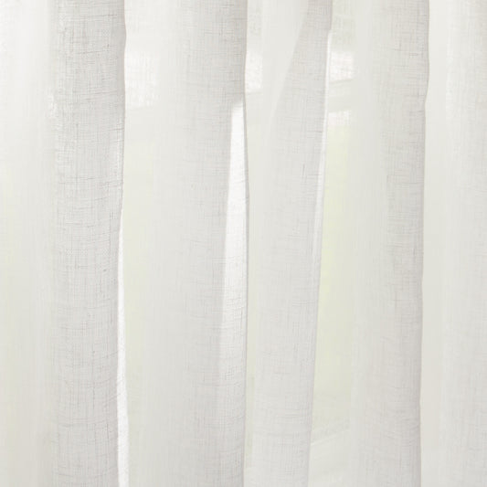 close up of Natural White Linen fabric curtain