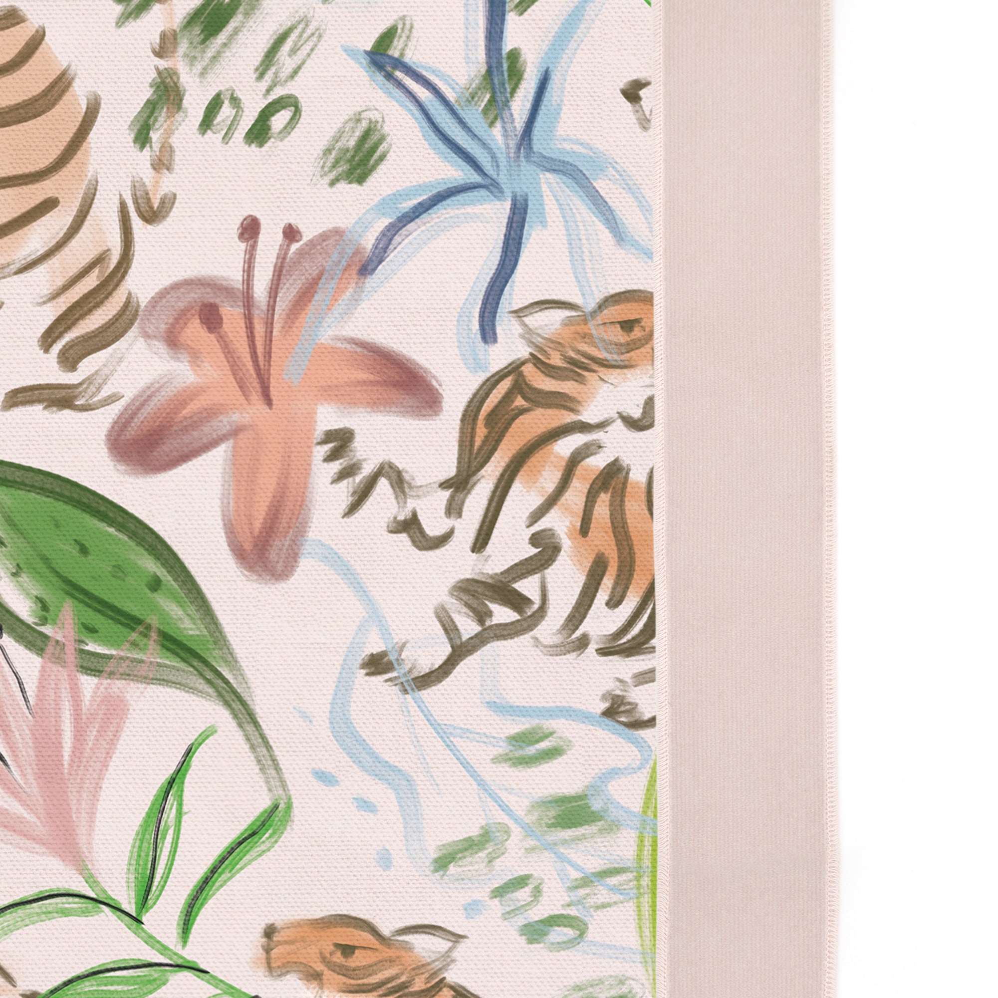 pink chinoiserie tiger print curtain with pink velvet curtain 