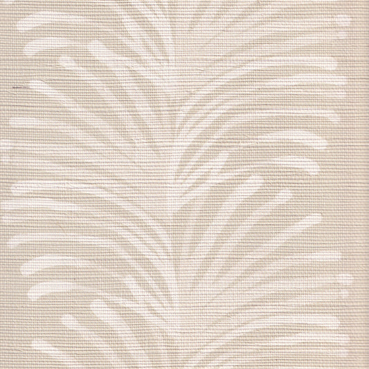 Beige Botanical Stripe Printed Sisal Grasscloth Wallpaper Swatch