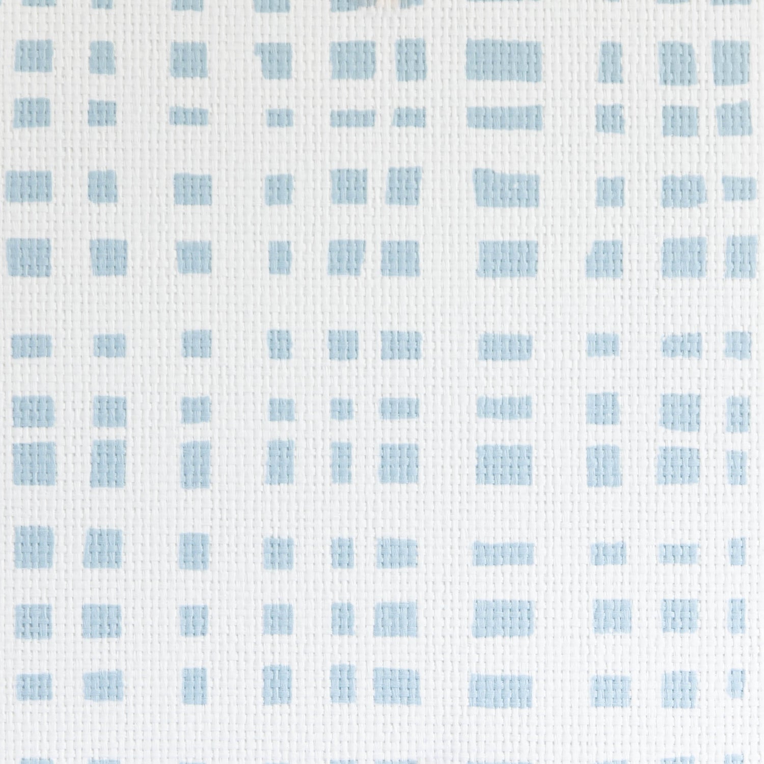 Sky Blue Gingham Printed Grasscloth Wallpaper Swatch