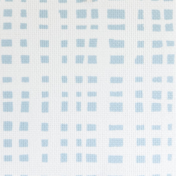 Sky Blue Gingham Printed Grasscloth Wallpaper Swatch