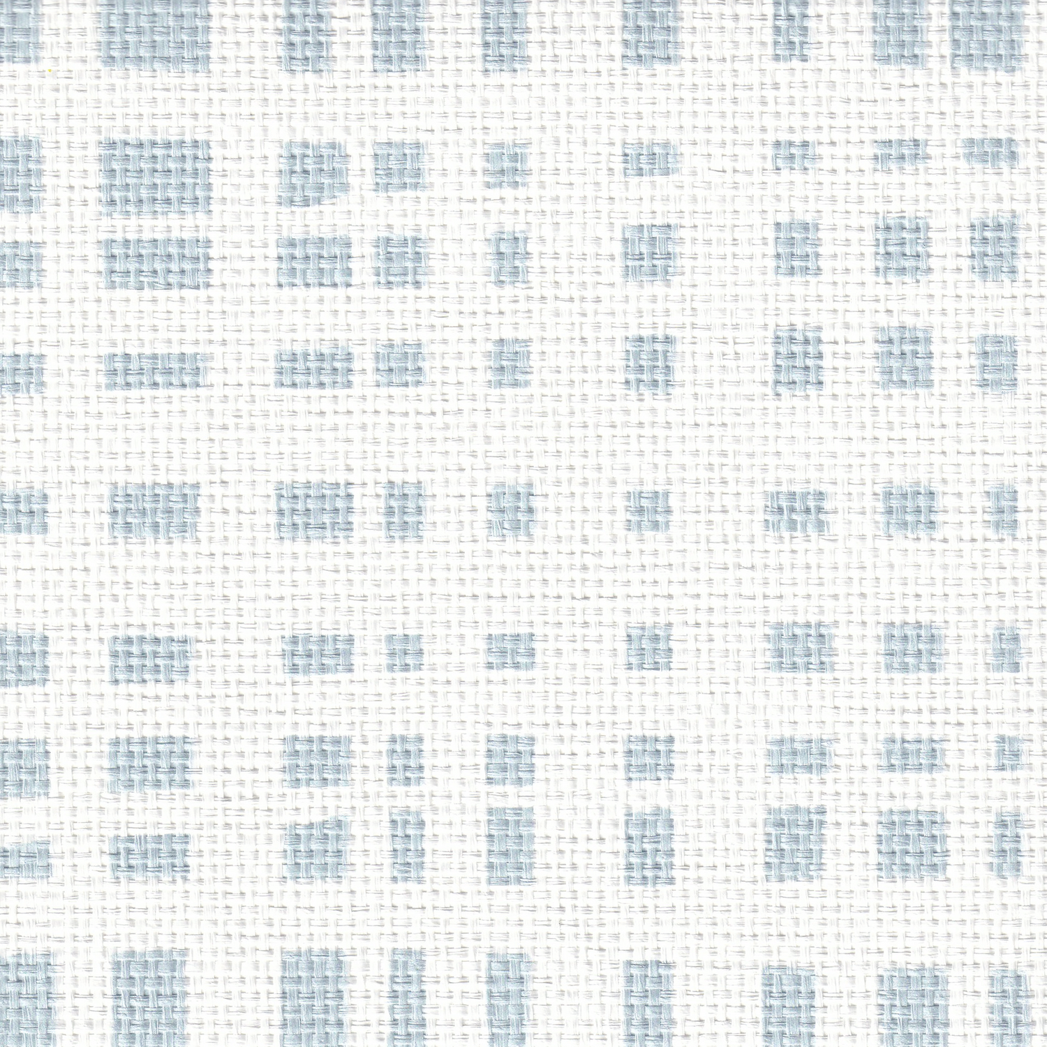 Sky Blue Gingham Printed Grasscloth Wallpaper Swatch