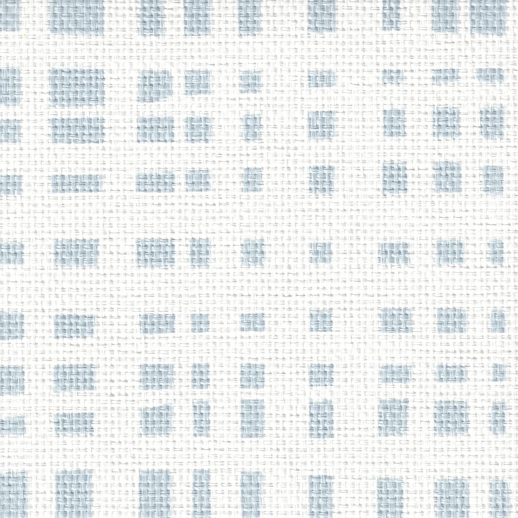 Sky Blue Gingham Printed Grasscloth Wallpaper Swatch