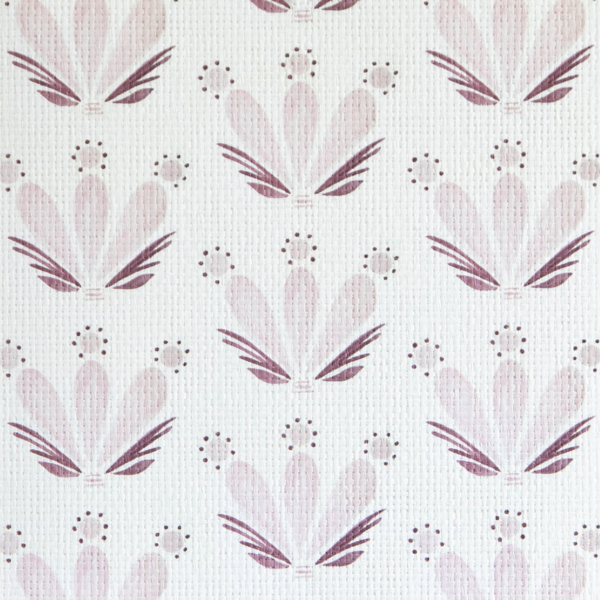 Pink & Burgundy Drop Repeat Floral Printed Grasscloth Wallpaper Swatch