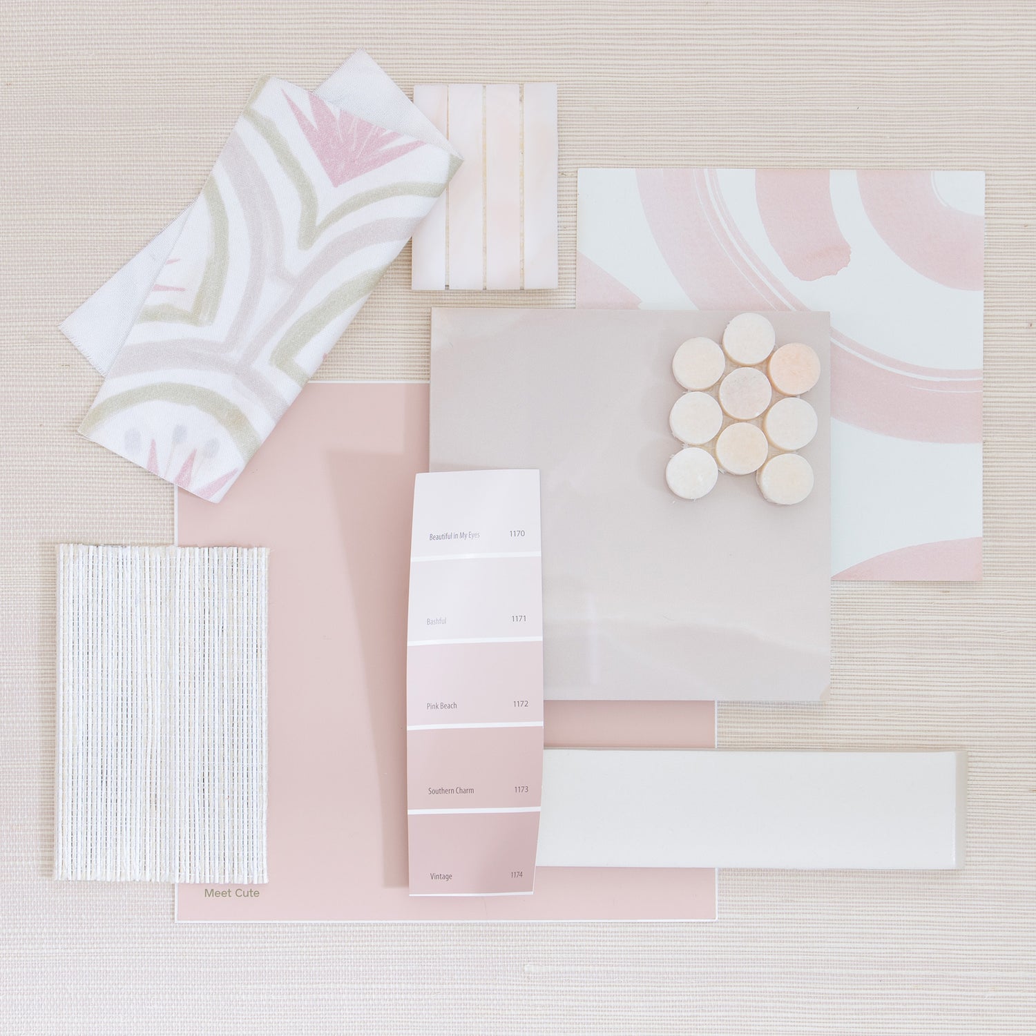 Blush Pink Solid Fabric, Wallpaper and Home Decor