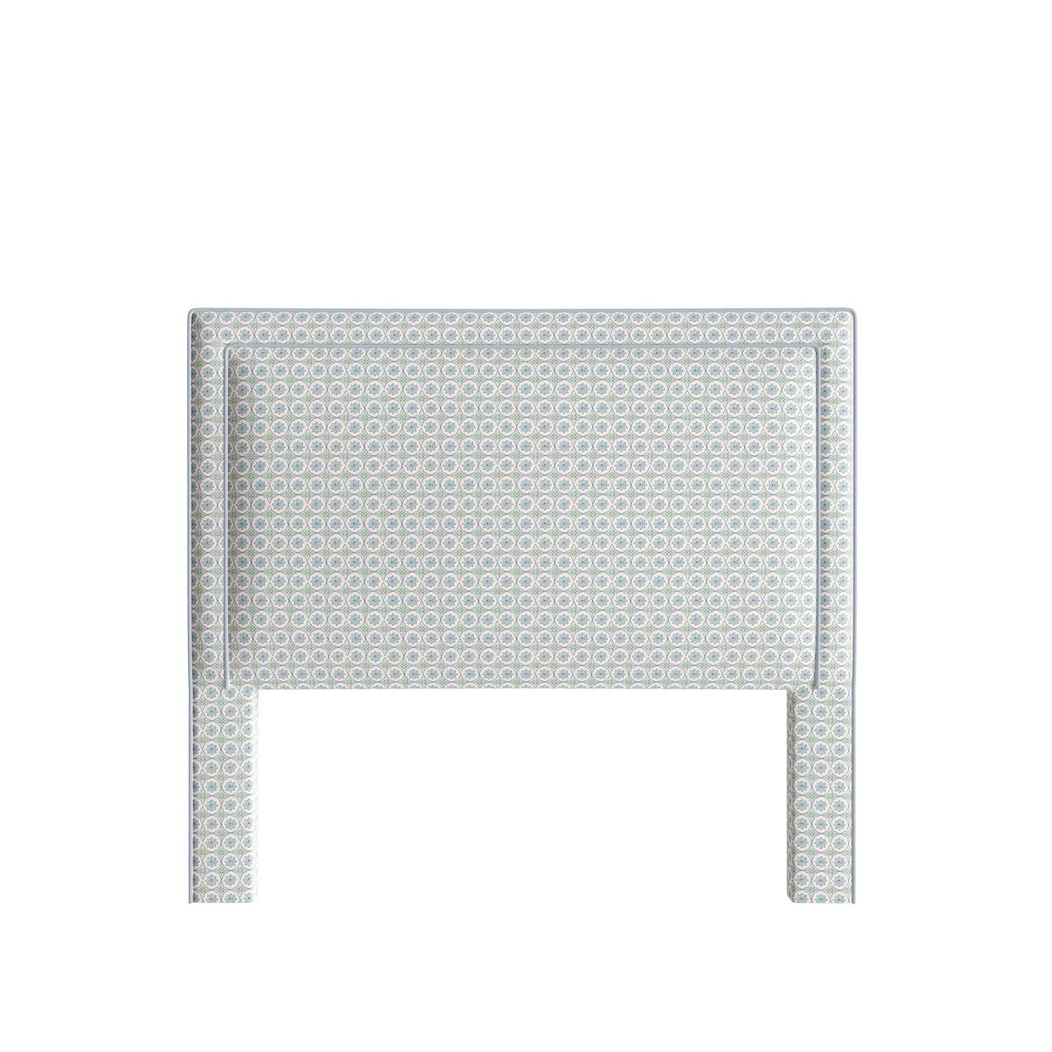 Hayes Sea Salt Delaney Headboard with custom embroidered geometric fabric and a soothing, modern design.