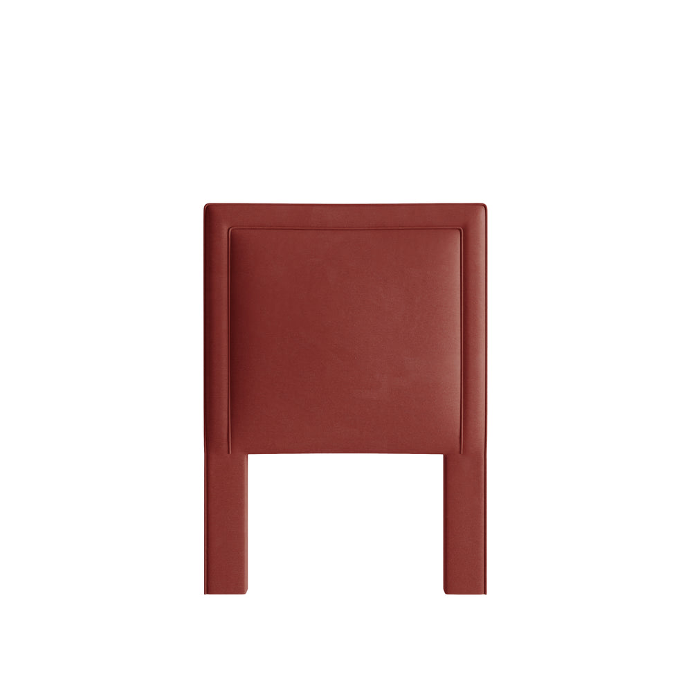 Twin cinnamon velvet custom on white background