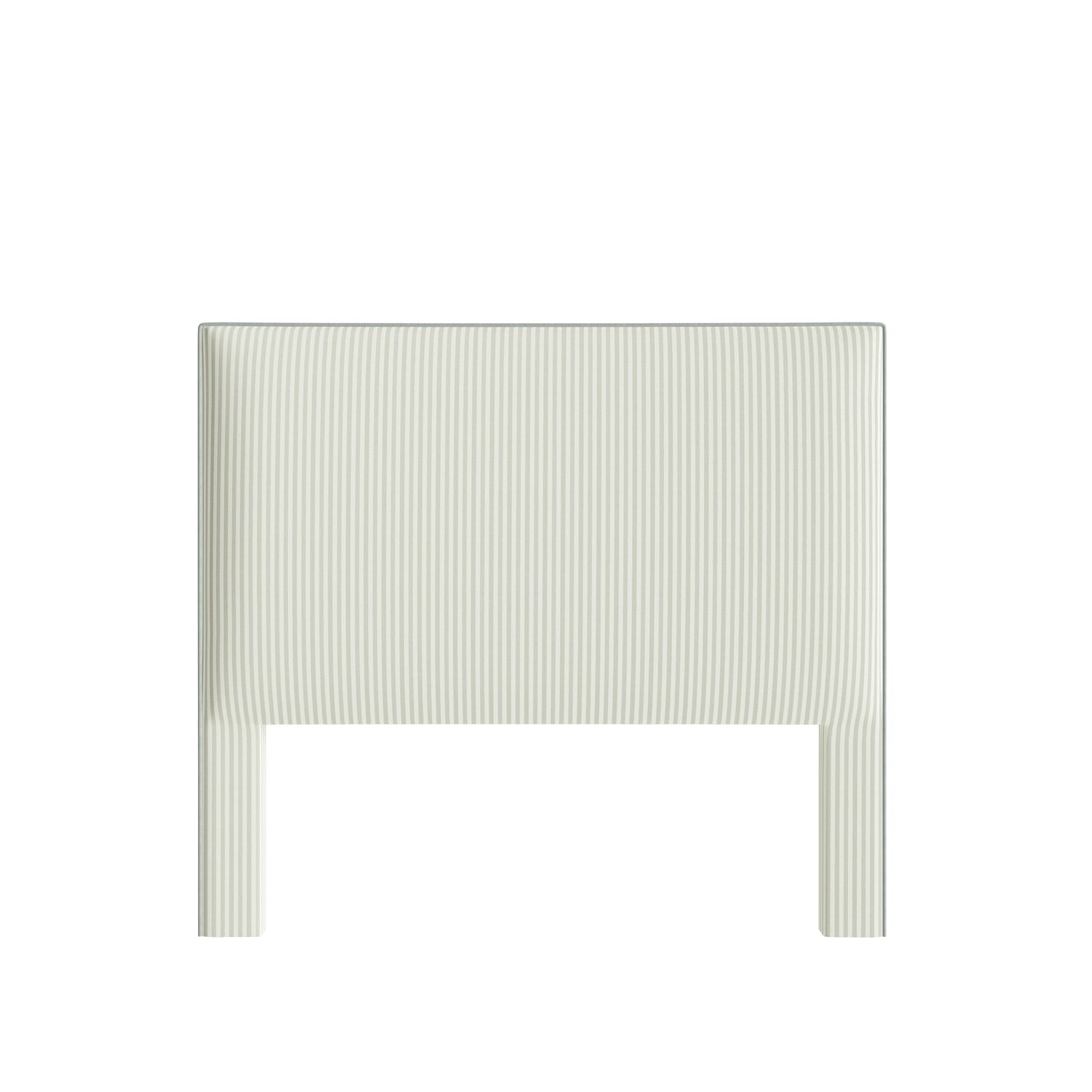 Louisa Sage Vertical headboard in soft sage fabric with vertical stripes, adding a fresh, classic touch to your room.