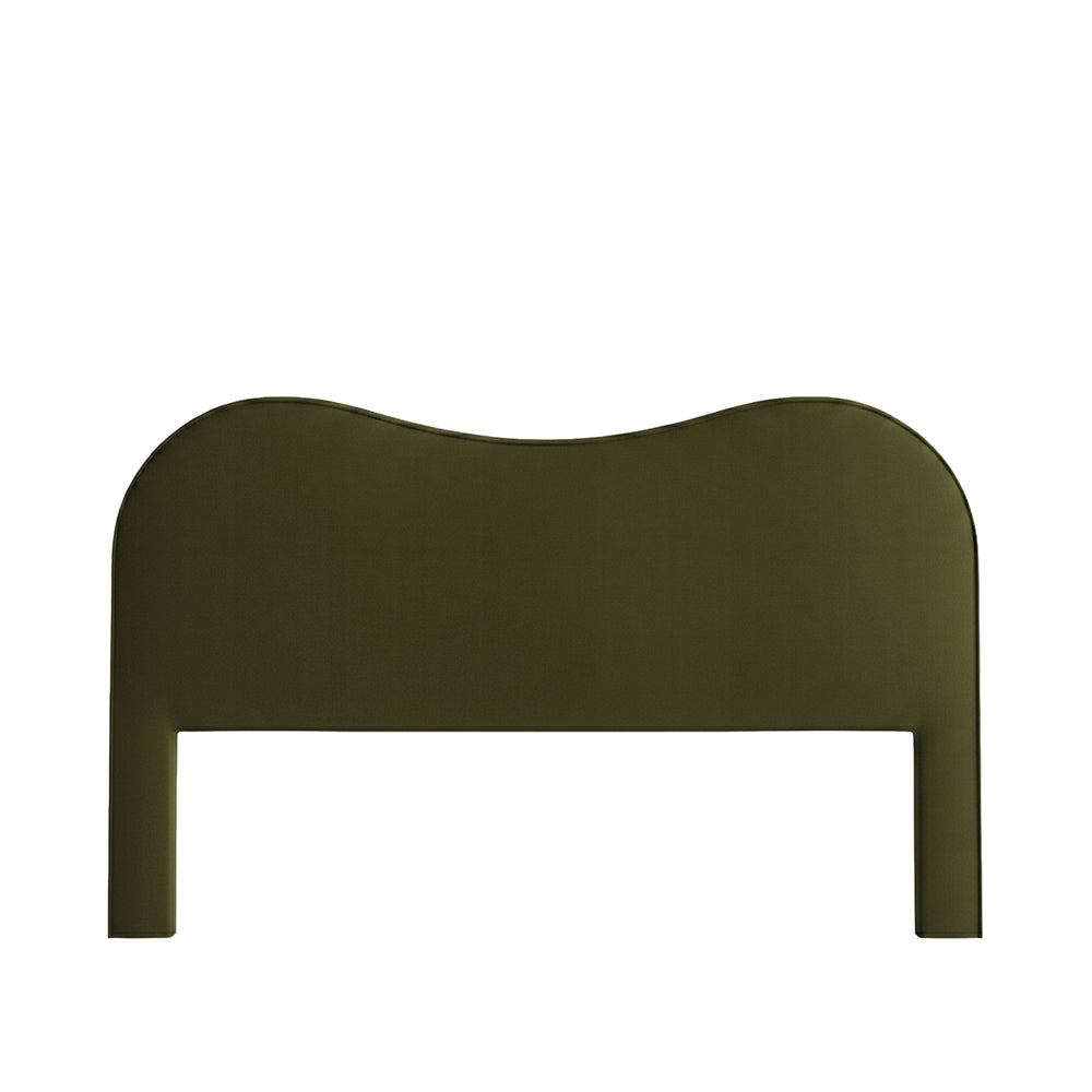 King olive velvet custom on white background