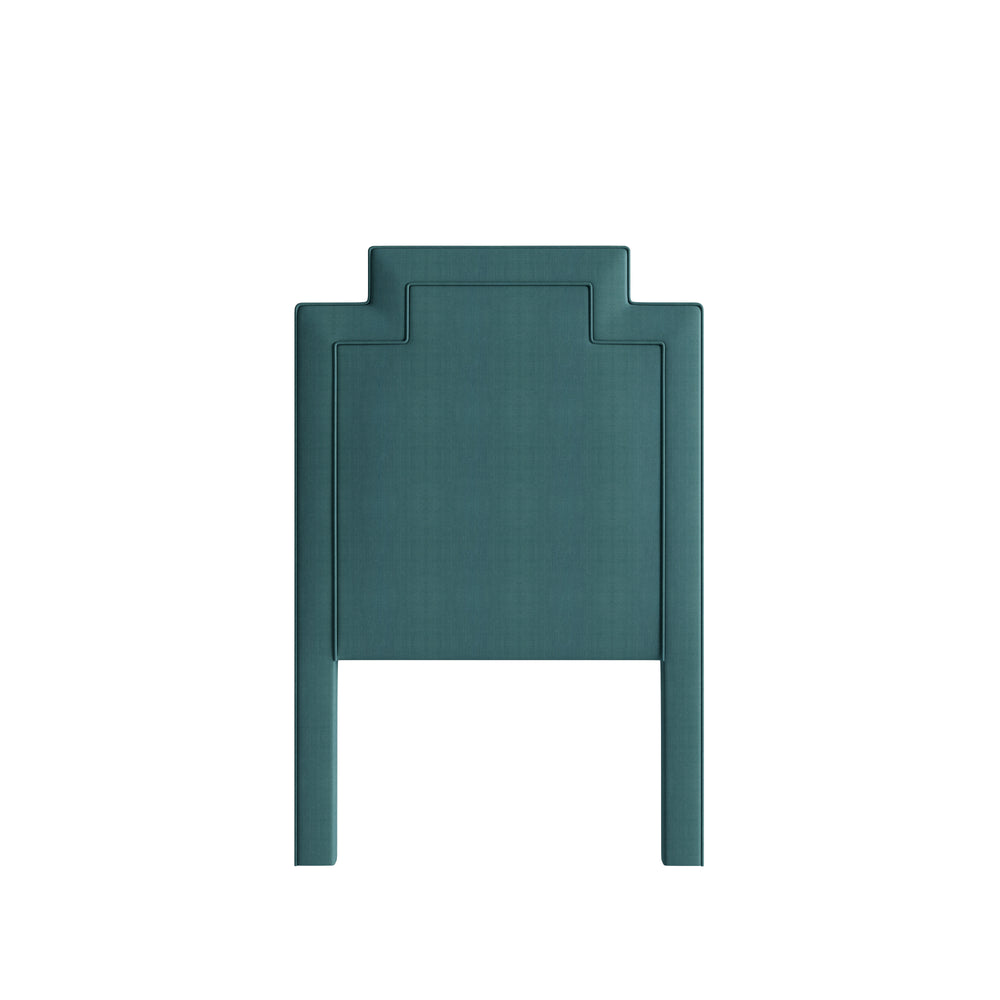 Fabric headboard with measurement diagram: queen width 62 inches, height 60 inches, depth 3 inches.